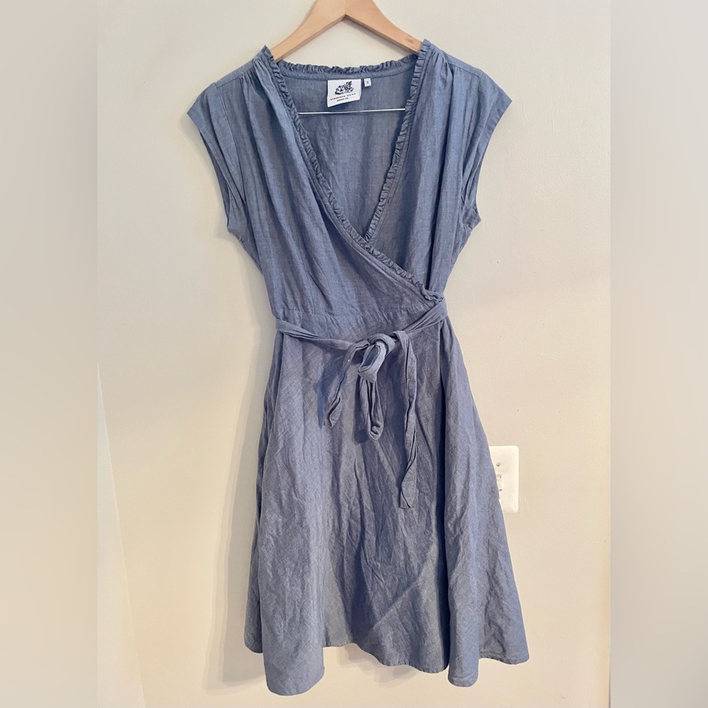 Virginia Dare (VDDC) Janie Wrap Dress Blue Size Small- EUC - Picture 2 of 11